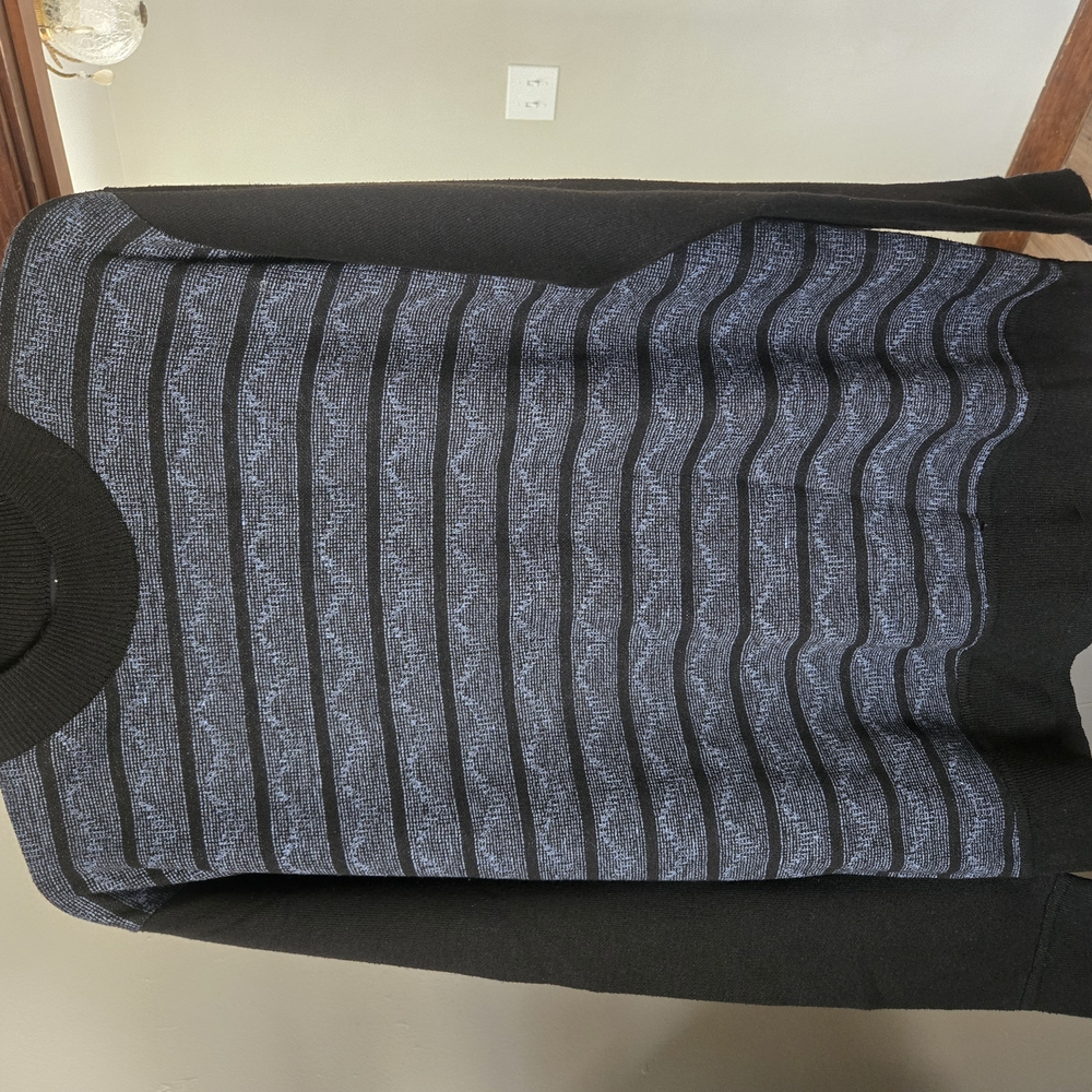 Black and Gray Striped Men's Sweater